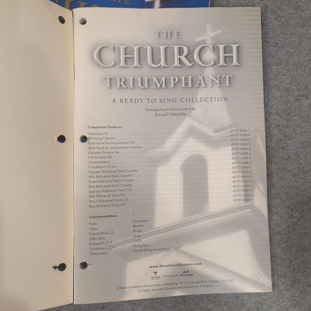 The Church Triumphant Ready to Sing Collection Russell Mauldin SATB 1 Copy Only